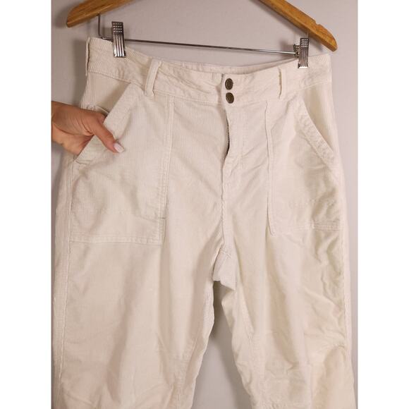 Pilcro by Anthropologie Corduroy Utility Pants Size 31 Ivory Cream Straight Leg - Picture 8 of 16